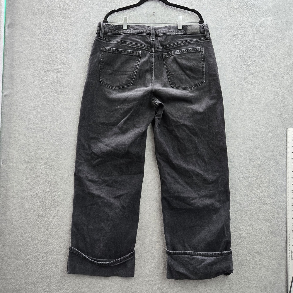 American Eagle Outfitters Women Jeans 14 Black Denim Stovepipe Baggy Y2K - Picture 12 of 12